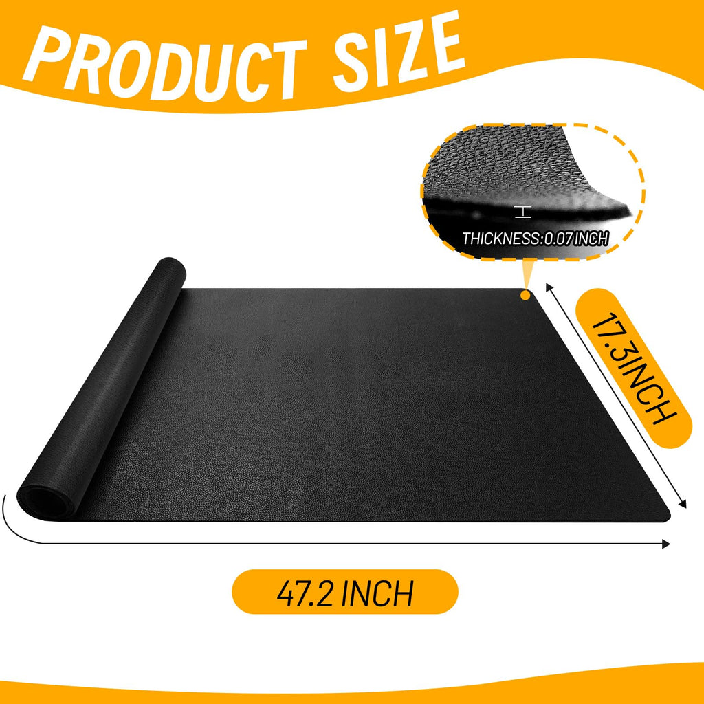 47.2" x17.3" Workbench Mat,Black PU Leather Work Bench Mat Top,DIY Worktable Mat Workbench Cover for Protects Work