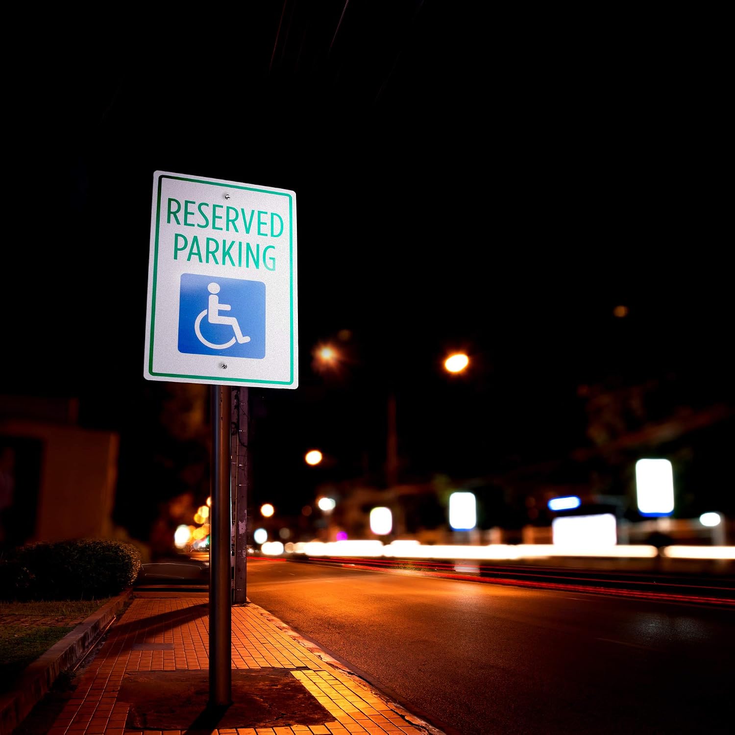 Handicap Parking Sign – 18" x 12" Aluminum Safety Warning Sign For Parking Lots, Private Driveways, & Businesses by