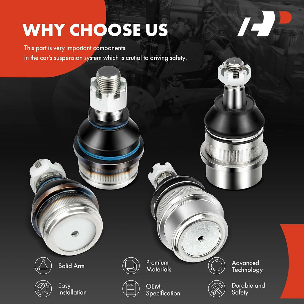 A-Premium Front Upper & Lower Ball Joint Kit, Compatible with Jeep