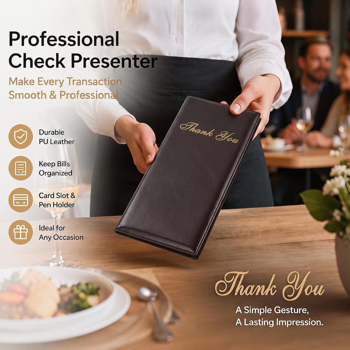 60 Pcs Check Presenters for Restaurants, Guest Bill Card Holders Restaurant Check Presenters Restaurant Tip Holders