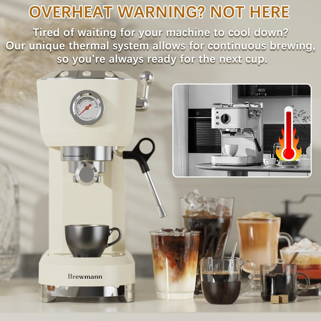Espresso Machine 20 Bar, Latte and Cappuccino Machine with Steam Milk Frother, Fast Heating, Professional Espresso