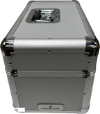 Silver Aluminum 7" 45 RPM Record Storage Box (Holds Up to 200 Records)