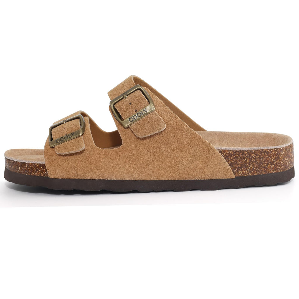 Unisex Comfortable Cork Footbed Slide Sandals with Arch Support