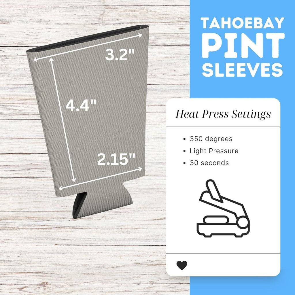 Blank Pint Glass Sleeves, Beer Coolers, 6-Pack, Silver