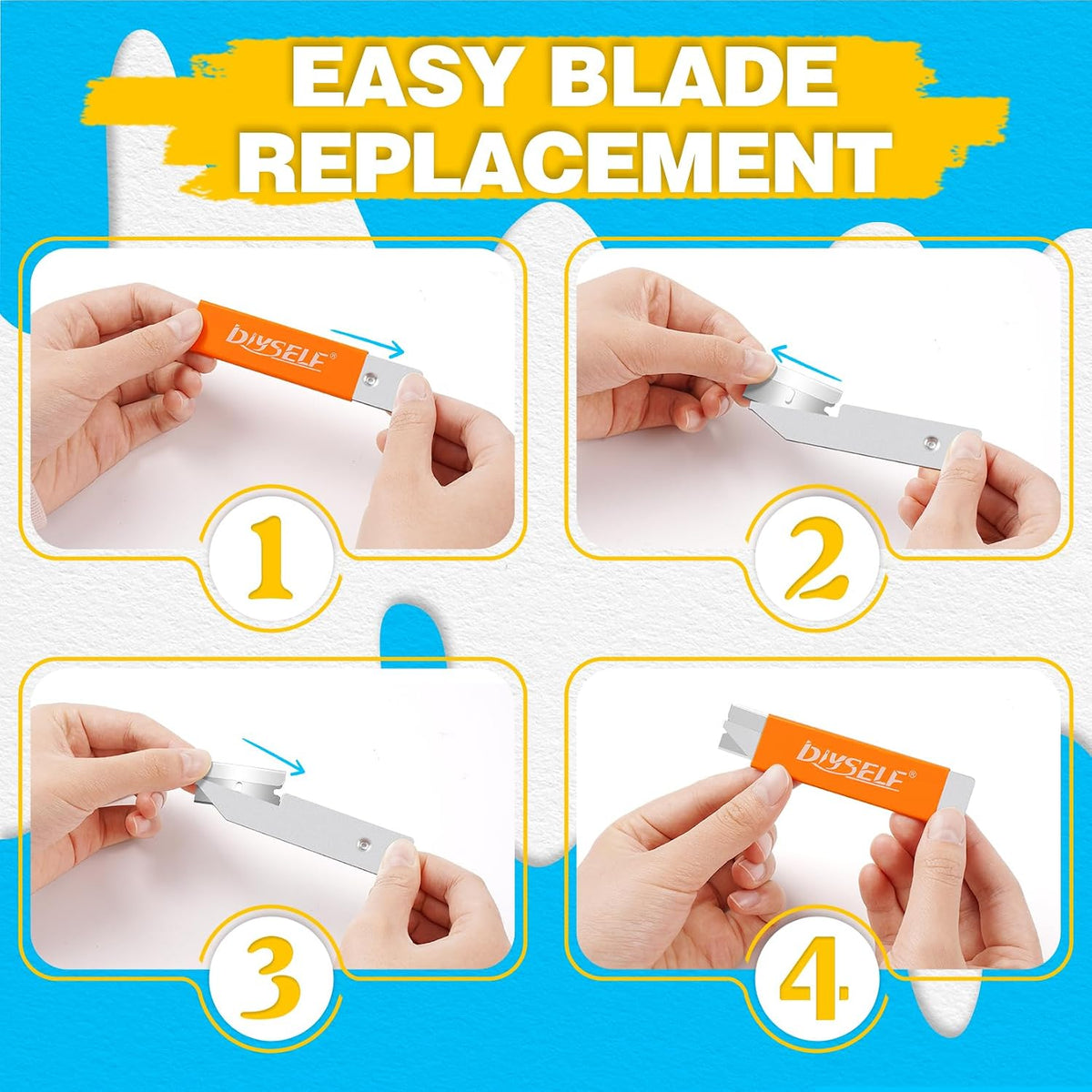 Box Cutters 12 Pack, Utility Knife, Box Cutter Retractable with Razor Blade, Box Opener for Package, Utility Knives