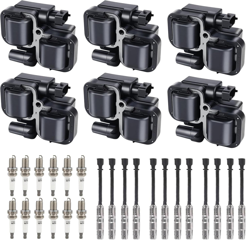 Coil Pack & Spark Plug & Wire Set Compatible with C240 2001-2005 | for C280 98-00 | C320 01-05 | CLK320 98-05 | E320