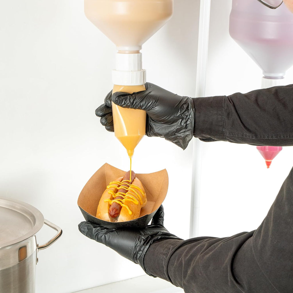 3L Hanging Condiment Pump Dispenser, Squeeze Nozzle, 1 Ct