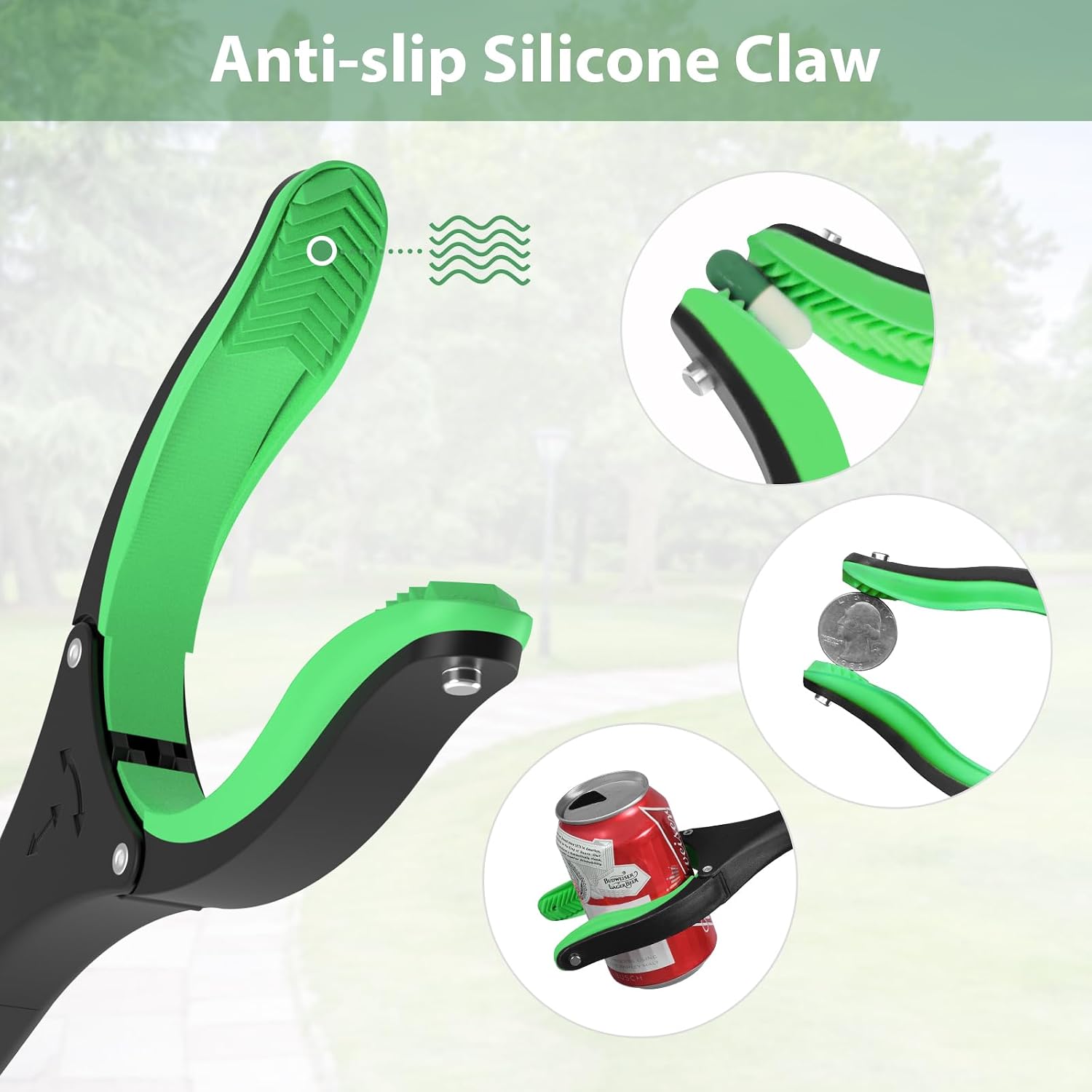 52" Extra Long Grabber Reacher Tool, Foldable Reacher Grabber Pickup Tool with Strong Magnetic & 360° Rotating