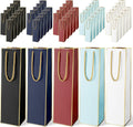 50 Pack Wine Bottle Gift Bags Paper with Handles, Retro Colors