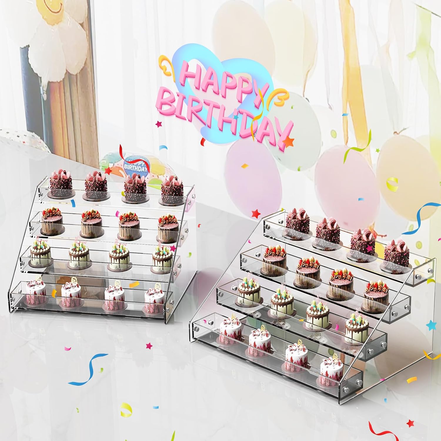 Acrylic Display Shelf,Risers Display Stands,Perfume Organizer,Cupcake Stand,Tiered Display Stand,Sticker Display,Card