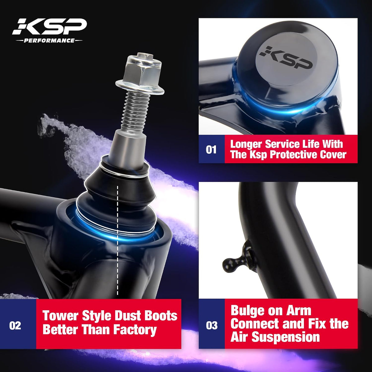 KSP 0-2" OEM Upper Control Arms for Ram 1500 2009-2024, Adjustable UCA Suspension Arms Lift 0-2inch for Dodge Ram Pick up, Replace Factory/Stock Part#55398403AA/68163961AD/68227901AB/522-467/RK643074