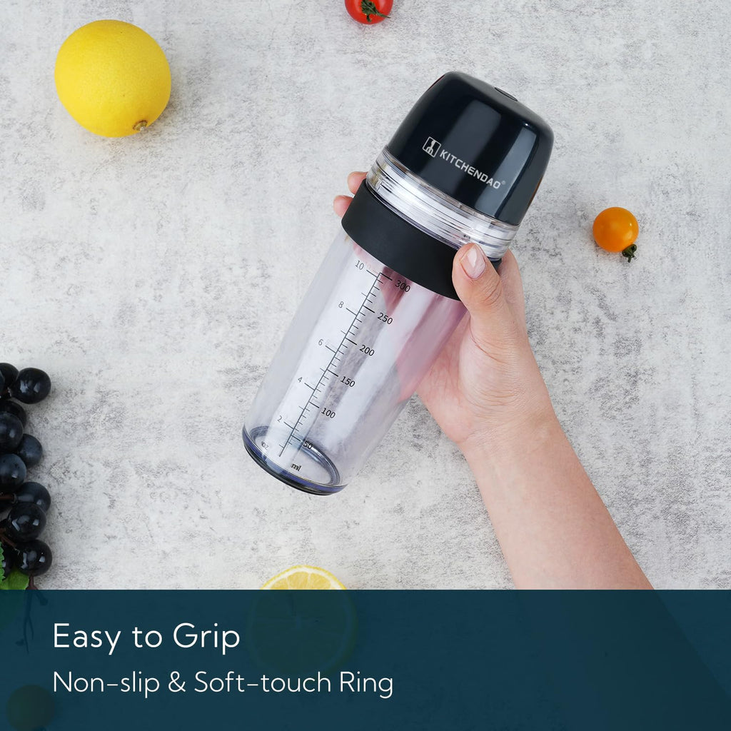 2 in 1 Salad Dressing Shaker Container with Juicer, Pour Spout, Leakproof, Dishwasher Safe, BPA Free, Travel Homemade