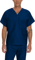 Essentials Unisex Relaxed Fit 1-Pocket V-Neck Scrub Top 7502 Navy