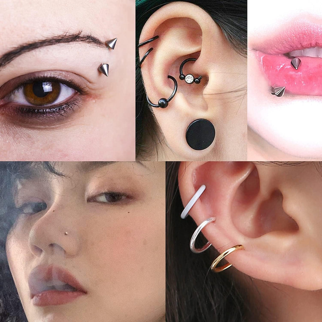 Piercing Kit 316L Surgical Steel Body Jewelry Piercing Kit with 12G 14G 16G 18G 20G Piercing Needles Use for Nose
