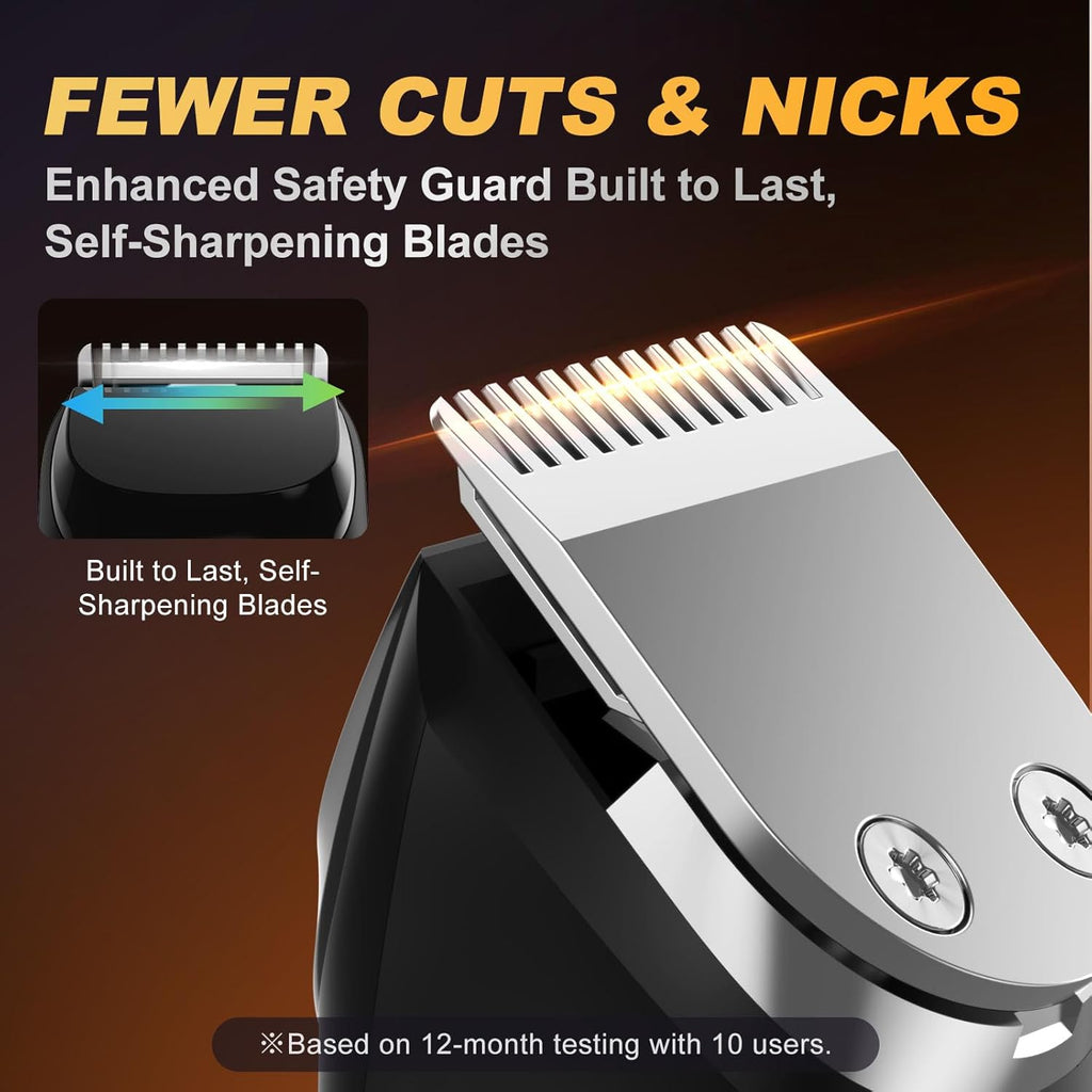Beard Trimmer for Men, All-in-One Electric Razor & Hair Clipper, Waterproof Cordless Mustache Grooming Kit