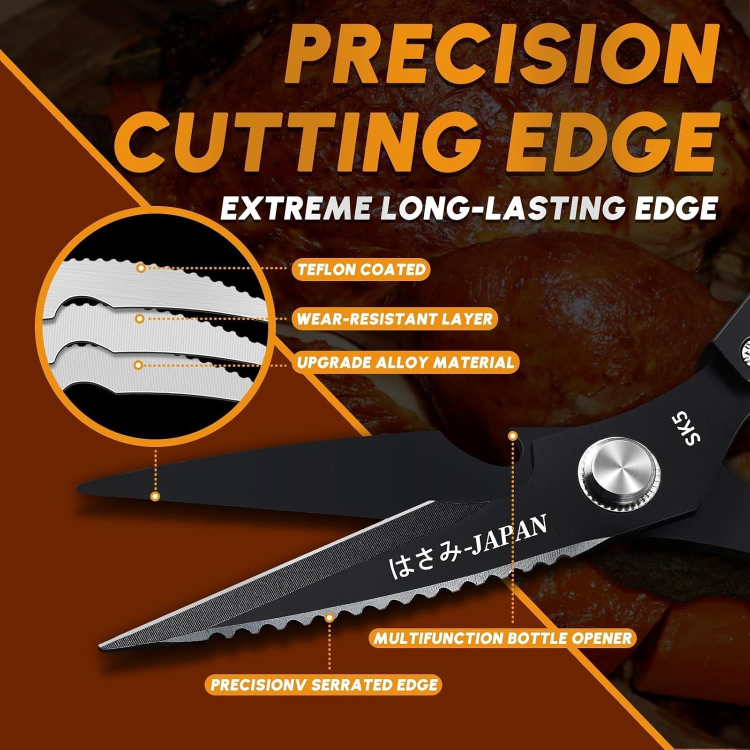 Kitchen Shears Set, Heavy Duty Poultry Shears, Japanese Kitchen Scissors for Meat, Chicken Bones, and Turkey, Gifts