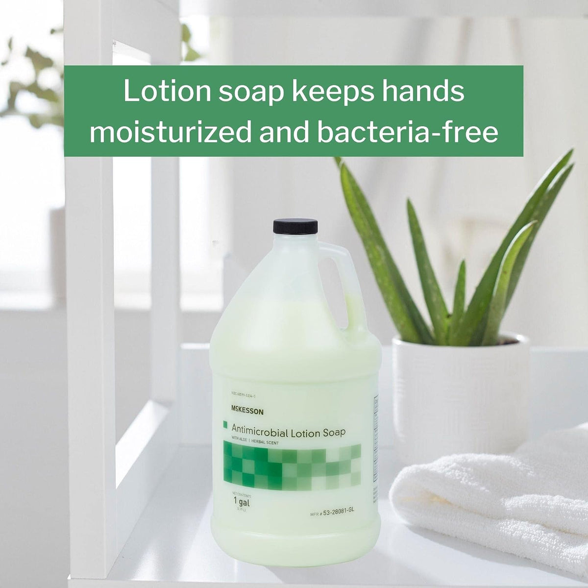 Antimicrobial Lotion Hand Soap with Aloe, Herbal, 1 gal, 1 ct