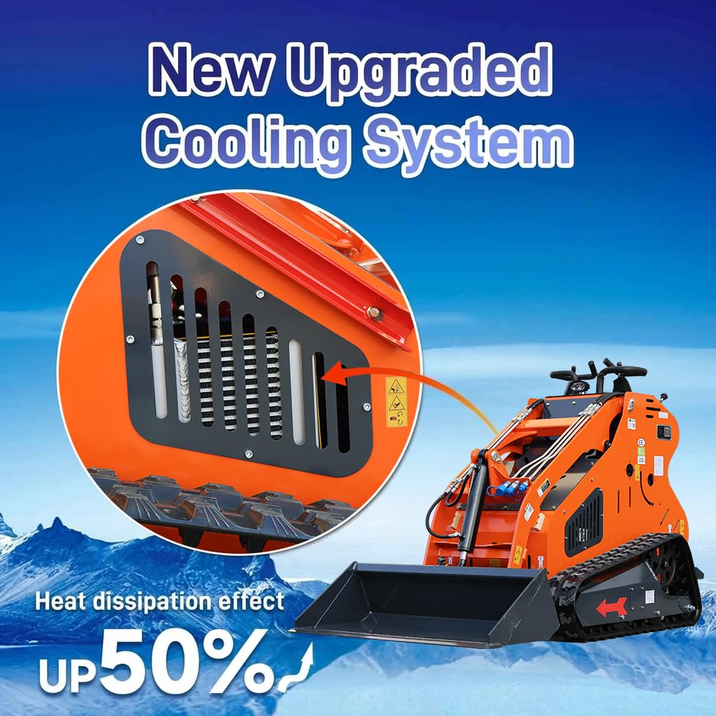 Mini Skid Steer Loader 23HP Dual-Cylinder Track Loader with Bucket