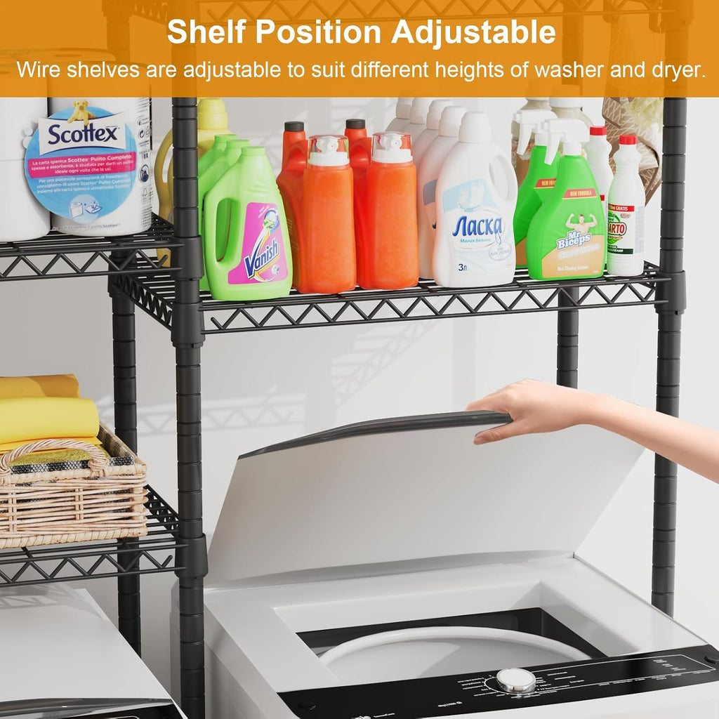 U15 Over Washer and Dryer Storage Shelves, Laundry Room Metal Rack