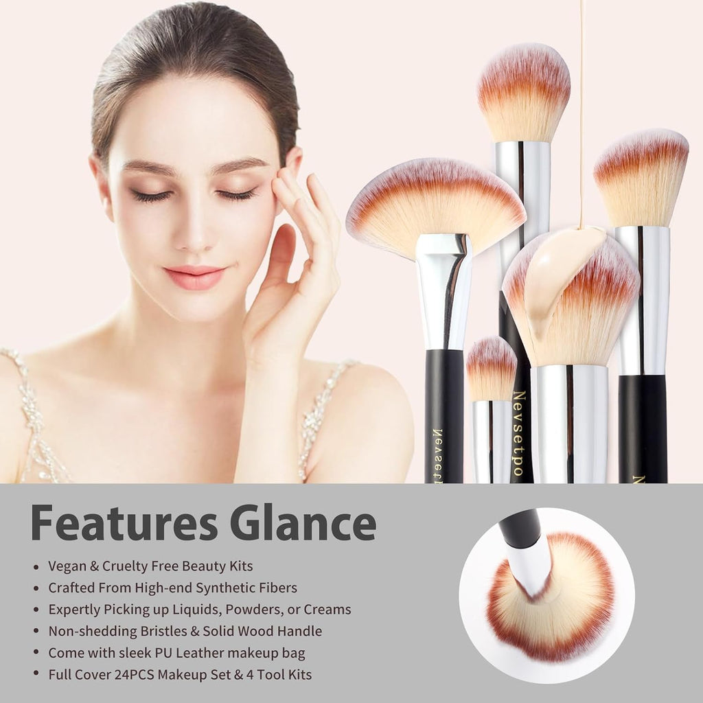 Makeup Brushes, Quality Make Up Brushes 28Pcs Makeup Brushes Set Professional, Beginner Make-up Sets With Case, Soft