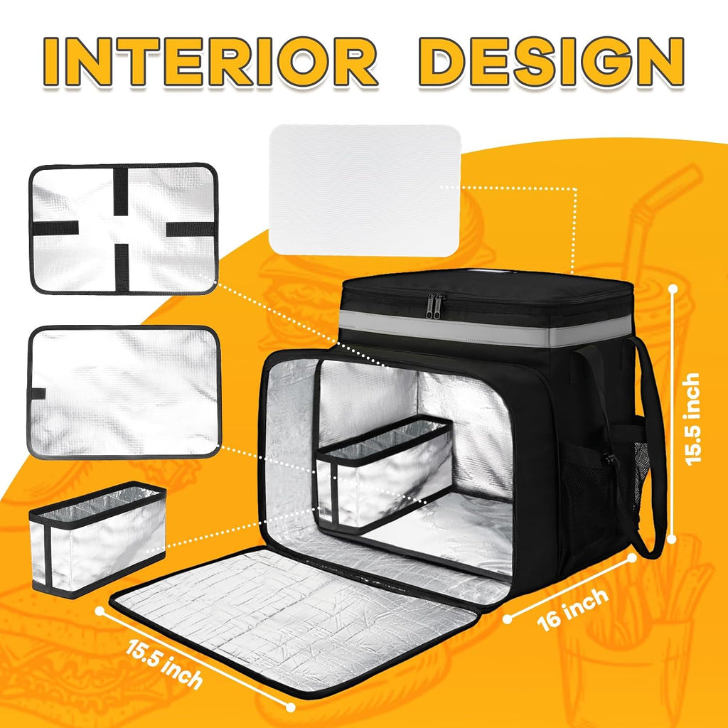 Delivery Backpack with Cup Holders, XX-Large Expandable Delivery Bag