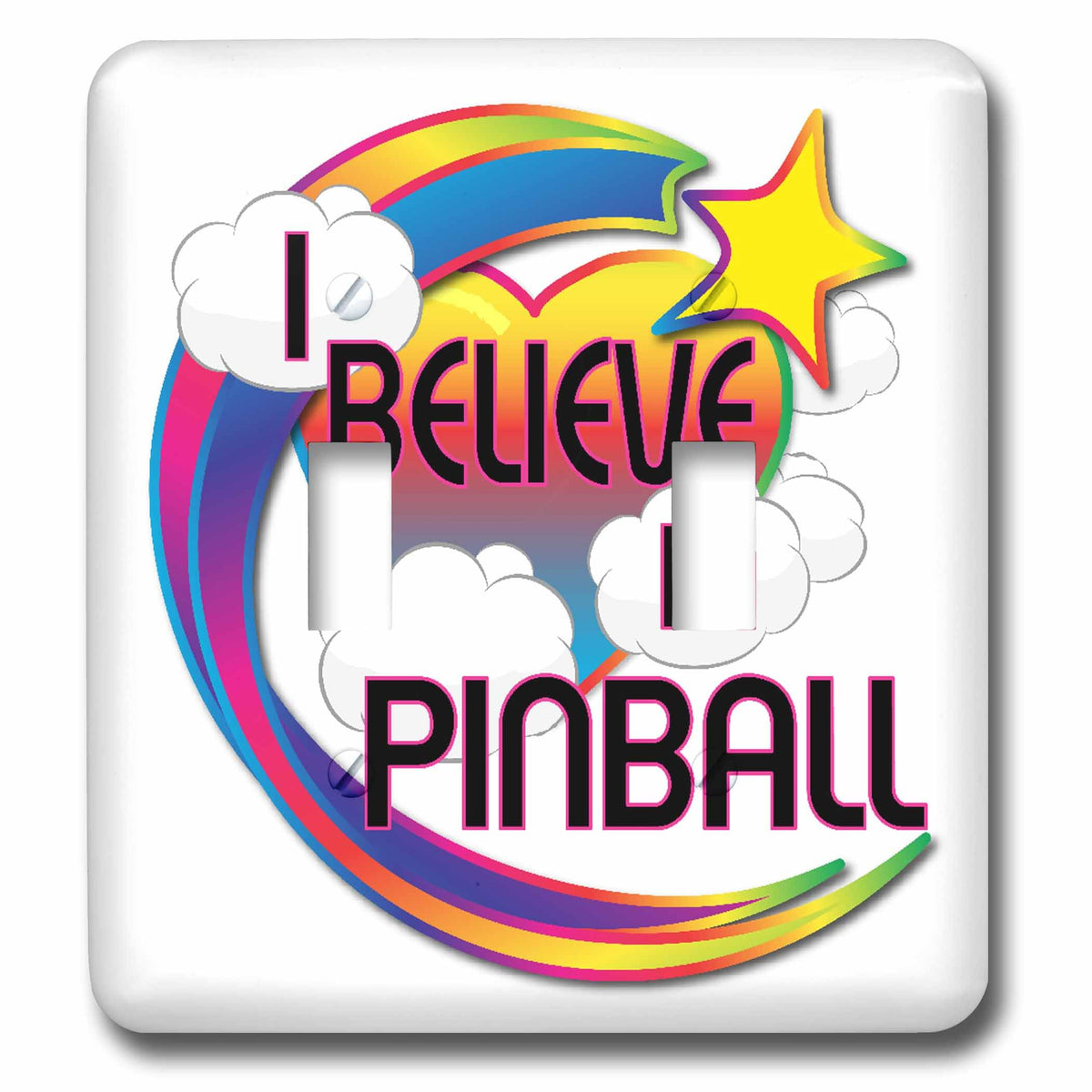 I Believe In Pinball Cute Believer Design double toggle switch