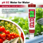 pH Meter for Water, 4 in 1 EC PPM Temp pH Tester for Hydroponic | TDS Water Tester for Drinking Water, Digital pH