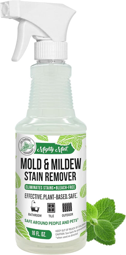 Mold & Mildew Stain Remover Spray, Rapid Clean for Bathroom, Kitchen, Hard Water, Outdoors, Natural Peppermint Scent