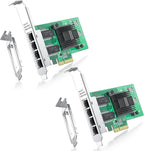4 Port Gigabit NIC for Intel I350-T4 with Low Profile, Gigabit Ethernet Network Adapter Card with Intel I350-AM4 Controller, Support Windows/XP/Linux/VMware ESX, Quad RJ45 Ports, PCI-E 2.1 X4, 2 Pack