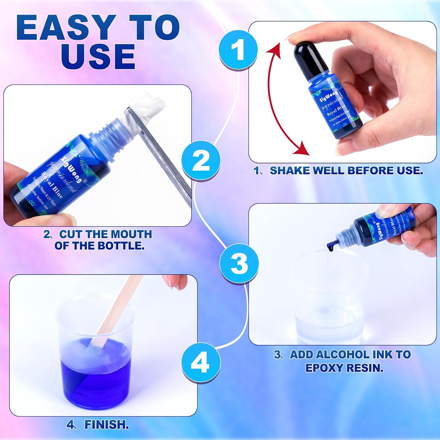 Epoxy Resin Pigment - 16 Colors Translucent Resin Colorant, Highly Concentrated Resin Dye for DIY Jewelry Making, AB