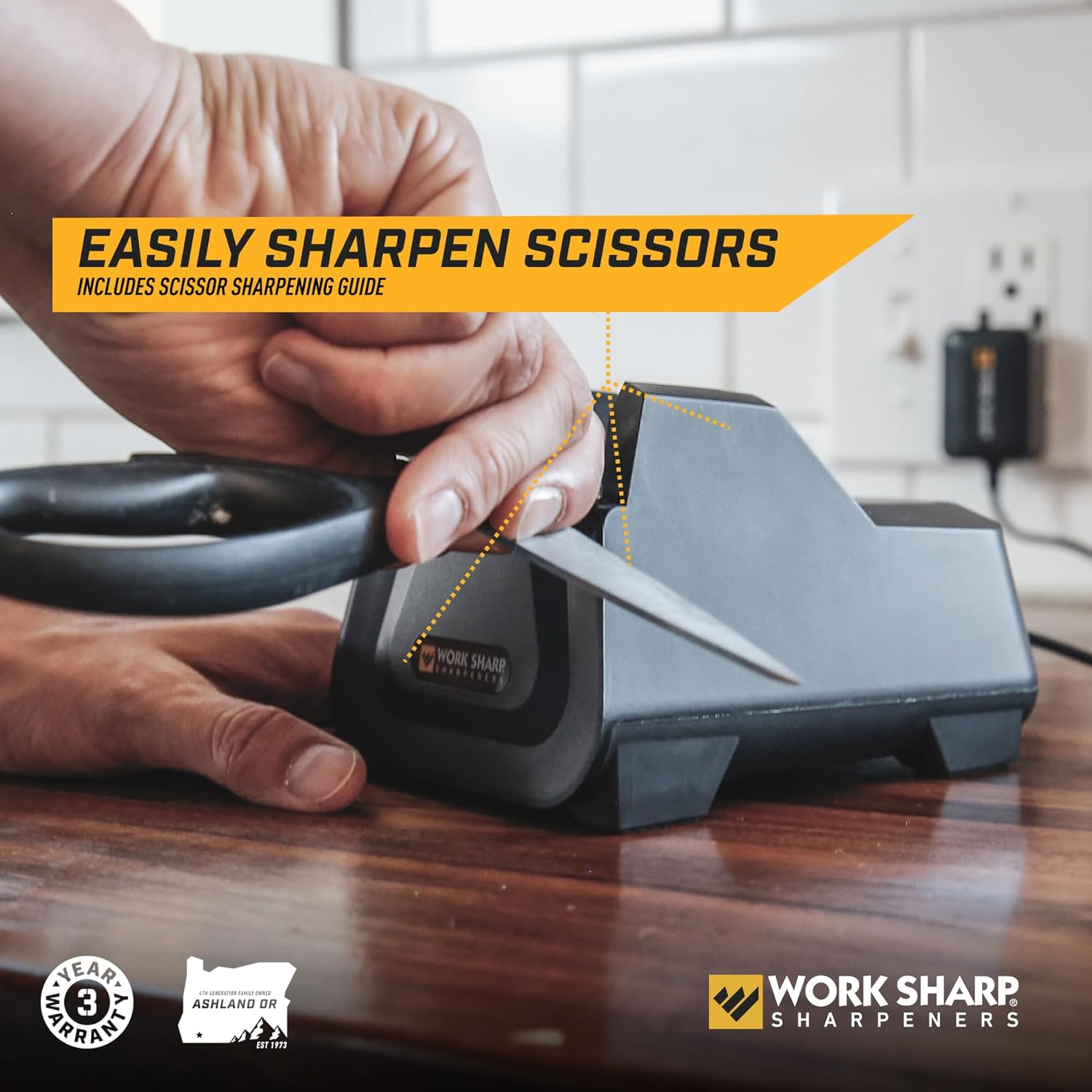 Electric Kitchen Knife Sharpener - Get knives ready for cookouts and BBQ's- Fits in Kitchen Drawer, Sharpens every