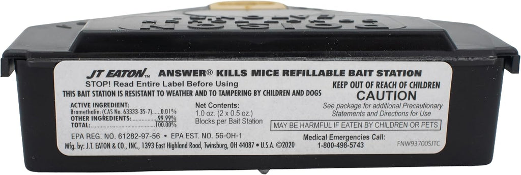 Answer Kills Mice with Reusable Mouse Bait Station and 32 Bait Blocks – Effective Rodent Control Solution for Indoor