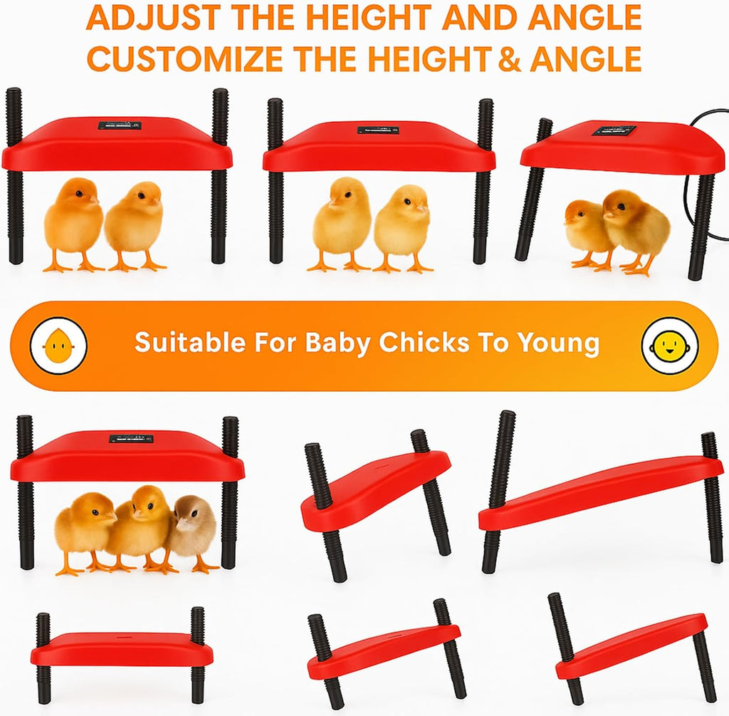 Adjustable 16x16 brooder Heating Plate for Baby Chicks, Providing Constant, efficient Warmth. Safe, Energy-Saving