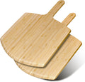 Pizza Peel 12 inch 2pack Bamboo Wood Pre Paddle Spatula Turner for Oven