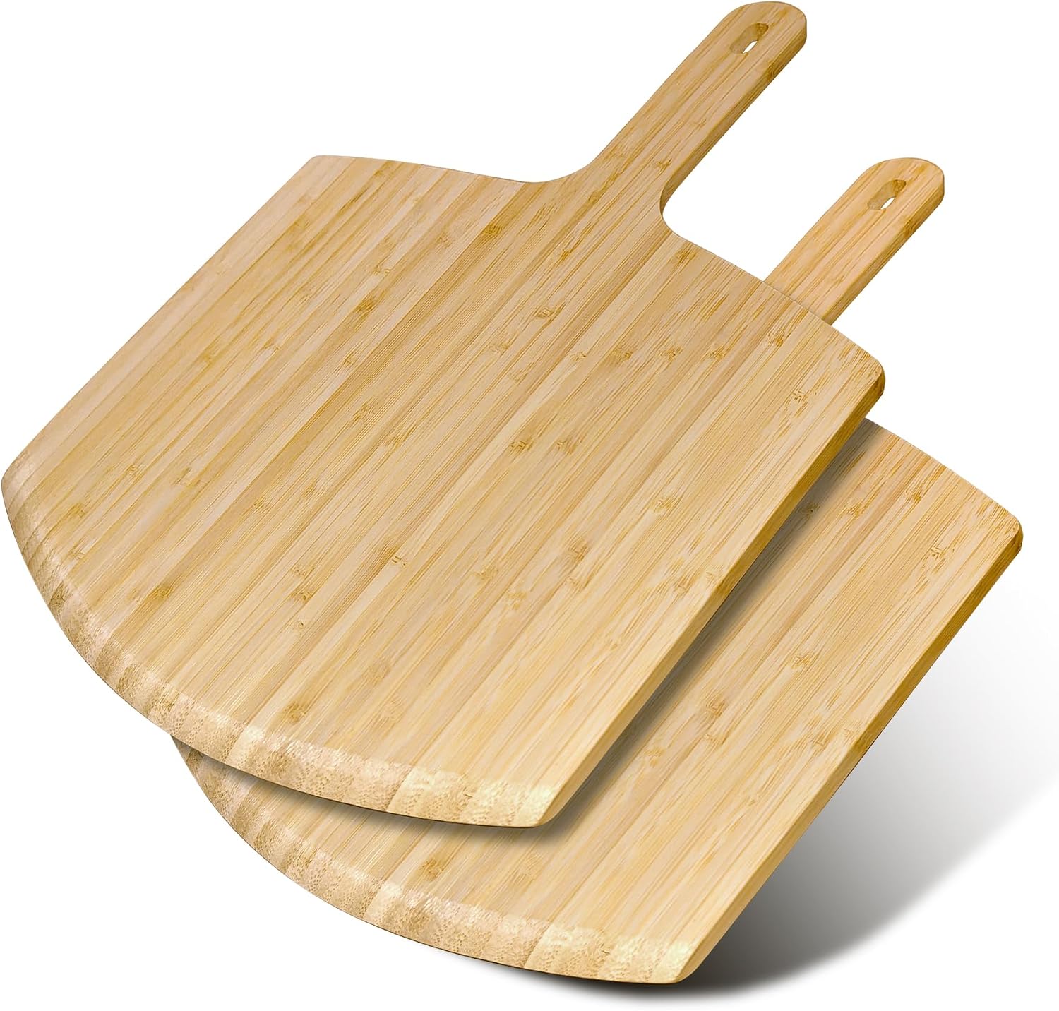 Pizza Peel 12 inch 2pack Bamboo Wood Pre Paddle Spatula Turner for Oven
