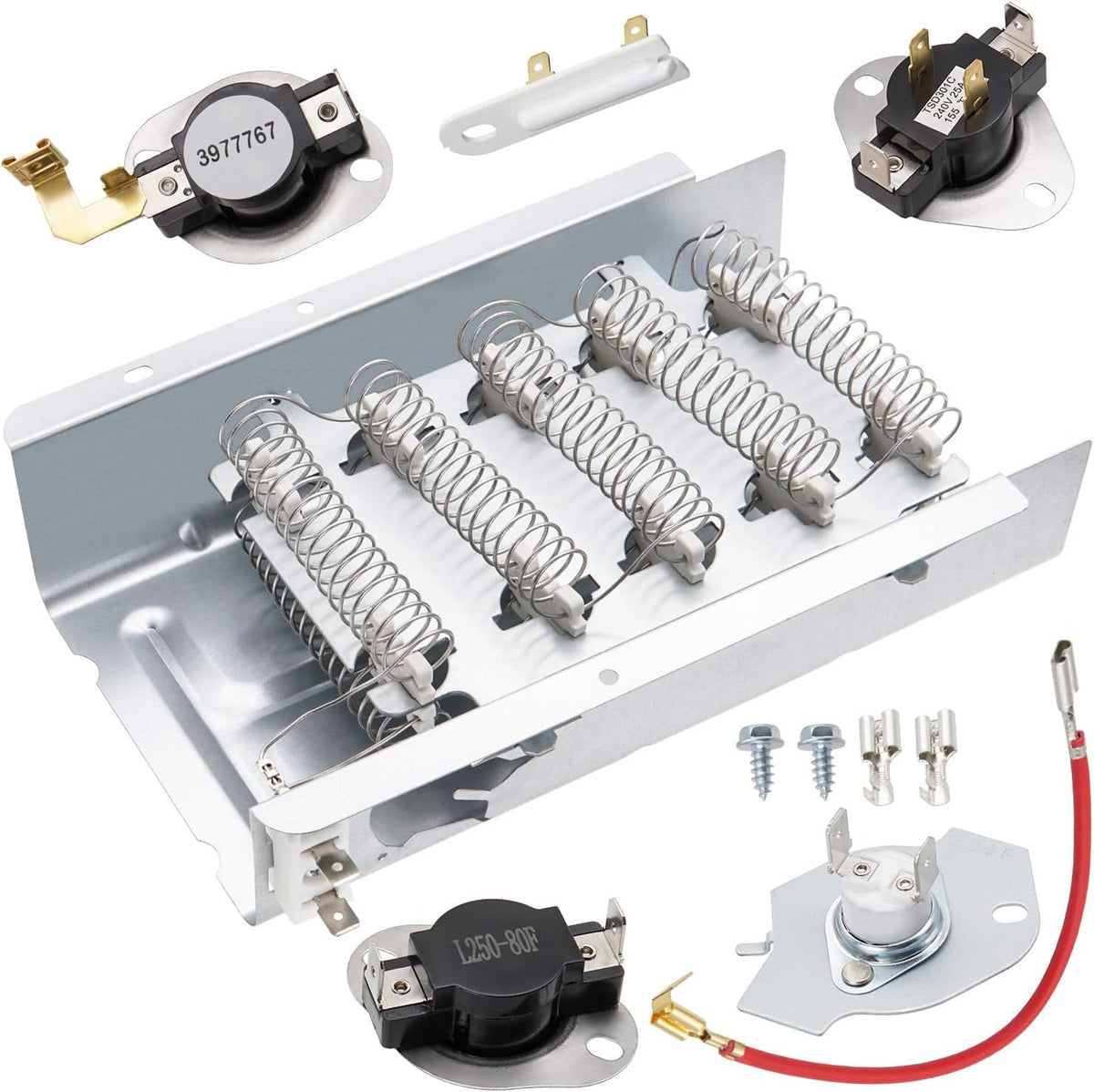 WED5010LW1 WED5010LW0 WED5050LW0 Dryer Heating Element Kit for Whirlpool
