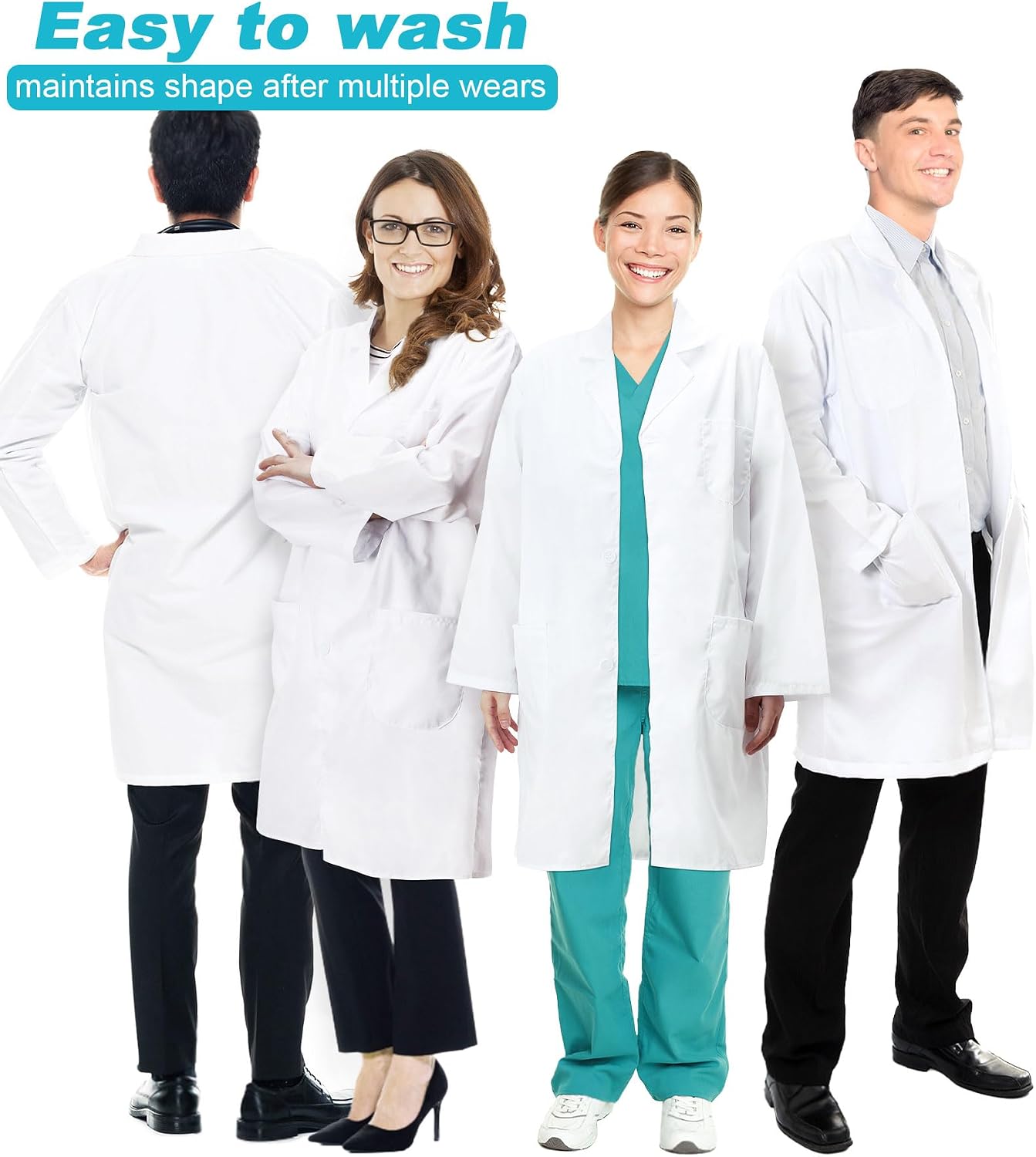 Lab Coat for Men Women,White Doctor Costume Science Medical Coat