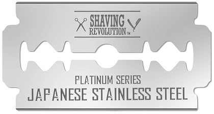 Double Edge Razor Blades - 50 Count | Platinum Japanese Stainless Steel - Smooth, Precise & Clean Shave - Fits