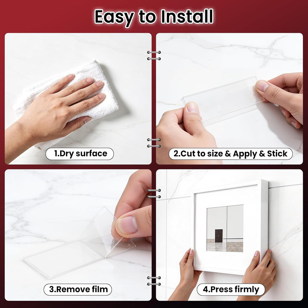 100 Feet Double Sided Tape Heavy Duty, Nano Reusable, Removable, Washable Double Stick Tape for Wall, Clear