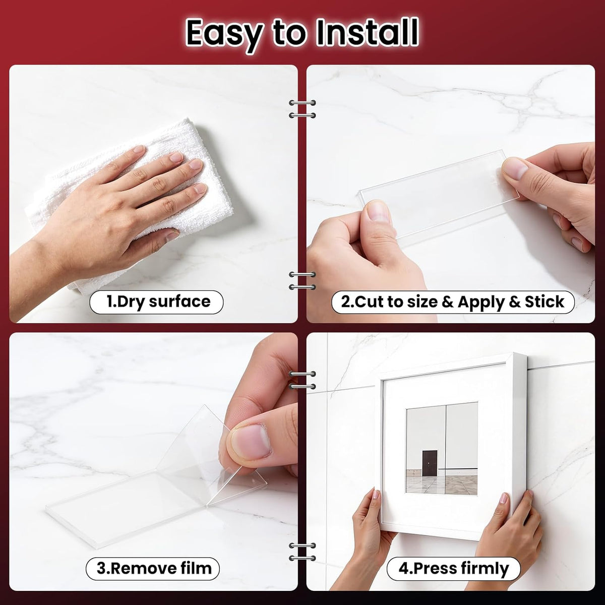 100 Feet Double Sided Tape Heavy Duty, Nano Reusable, Removable, Washable Double Stick Tape for Wall, Clear
