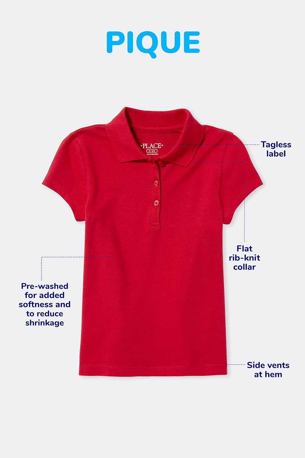 baby-girls And Toddler Short Sleeve Pique Polo