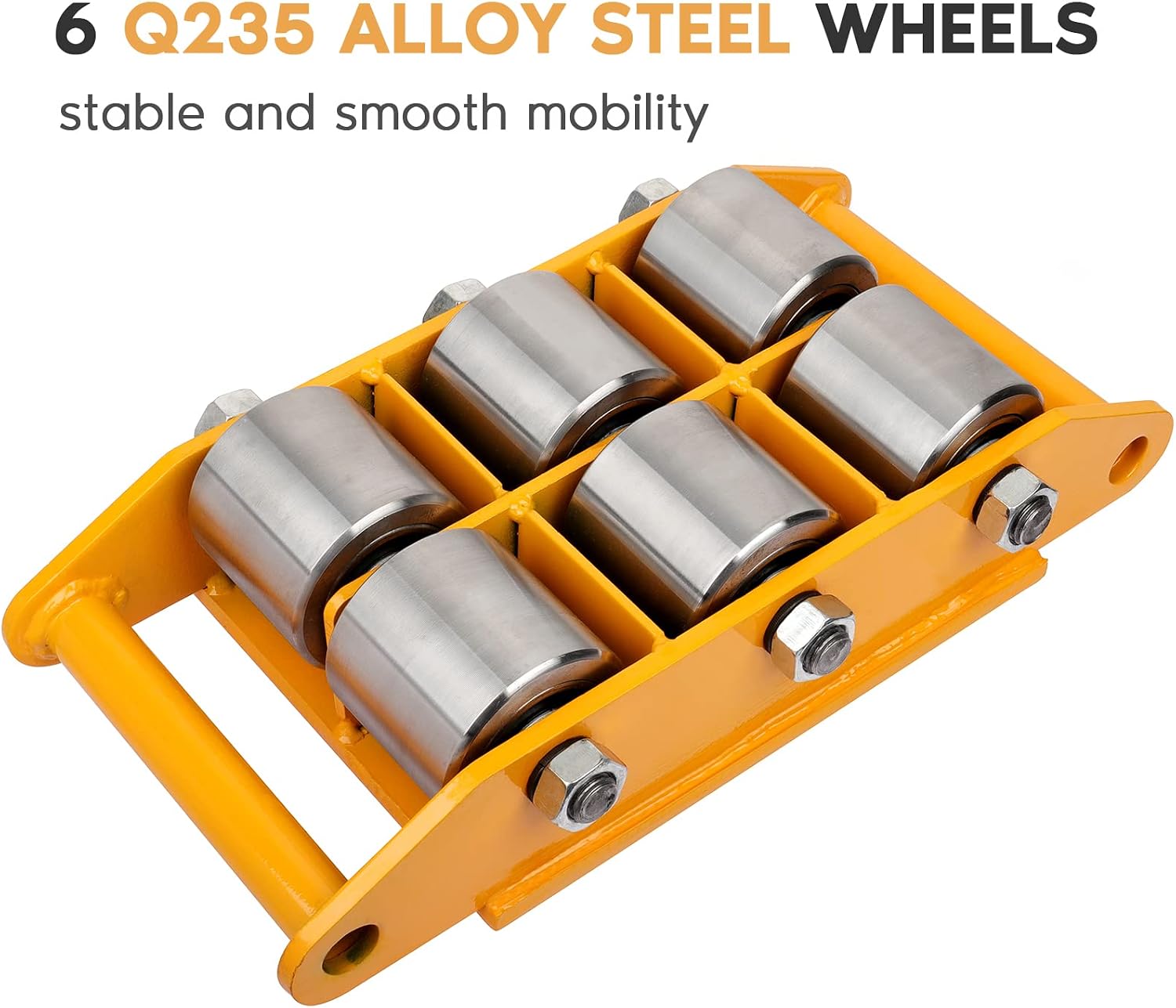 8T Machinery Skate Dolly with 360° Rotation Cap and 6 Steel Wheels | 17600lbs Load Capacity, Heavy Duty Machine Dolly