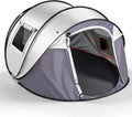 4 Person Instant Pop Up Camping Tent,Waterproof Automatic Setup with 2 Doors,Vestibule & Porch,Large Family Tent for