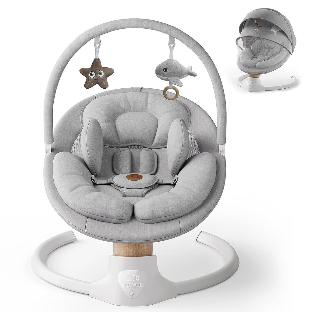 Baby Swings for Infants, FasonBaby Electric Baby Swing with Bluetooth Music | Infant Swing with 5 Speeds, 10 Preset
