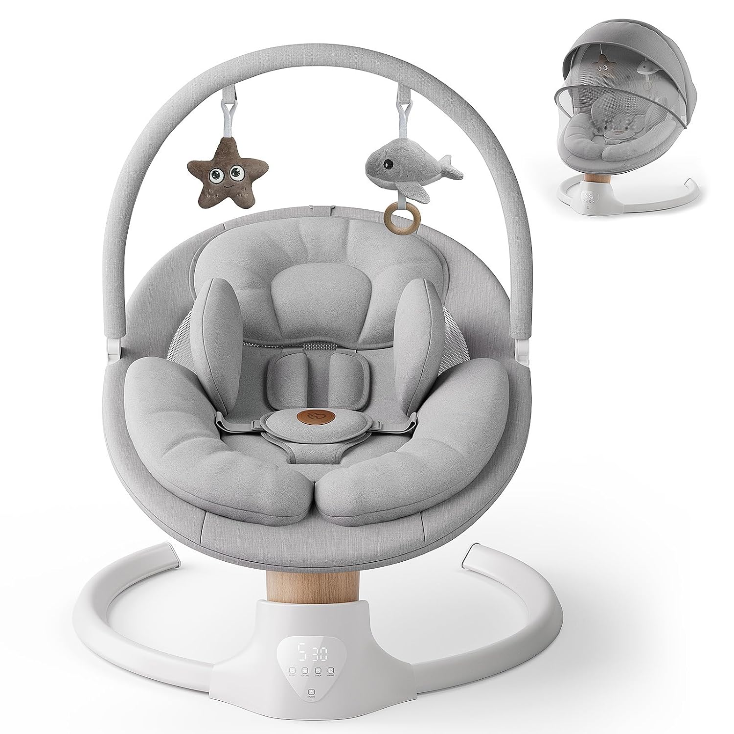 Baby Swings for Infants, FasonBaby Electric Baby Swing with Bluetooth Music | Infant Swing with 5 Speeds, 10 Preset
