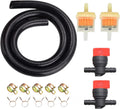 1/4" Universal Fuel Line Hose Kit with Shut Off Valves & Filters – 6.6FT Rubber Gas Line Compatible with Briggs & Stratton Craftsman MTD Kawasaki Kohler Small Engines