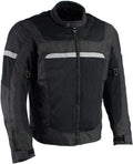 Men’s CE Armored All-Season Motorcycle Jacket - X-Large | All Seasons, Impact Protection ,Textile Racer Design, Vented