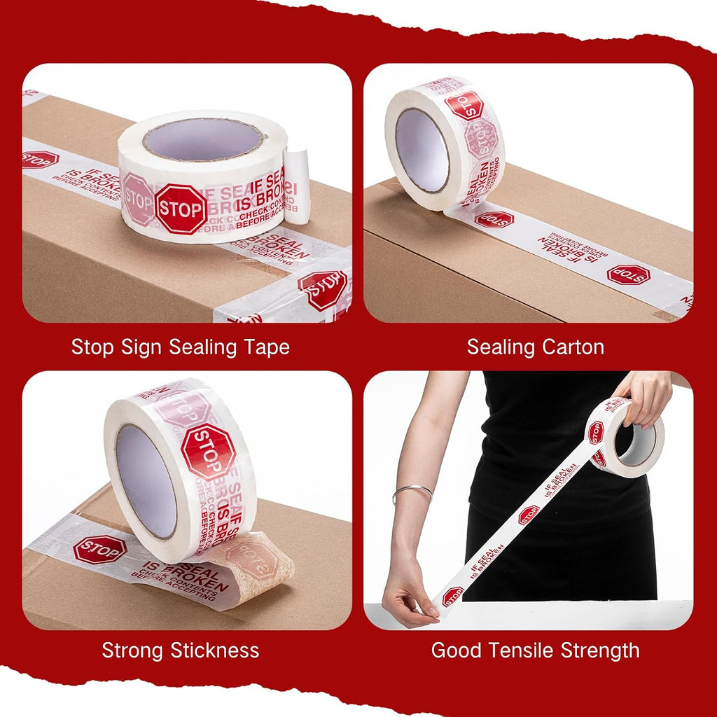 10 Rolls 2 Inch Security Packing Tape, Tamper Proof Tape, White