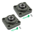 Heyiarbeit UCF203 Pillow Block Bearing Bore 17mm Square Flange Mounted Chrome Steel Bearings Pack of 2Pcs
