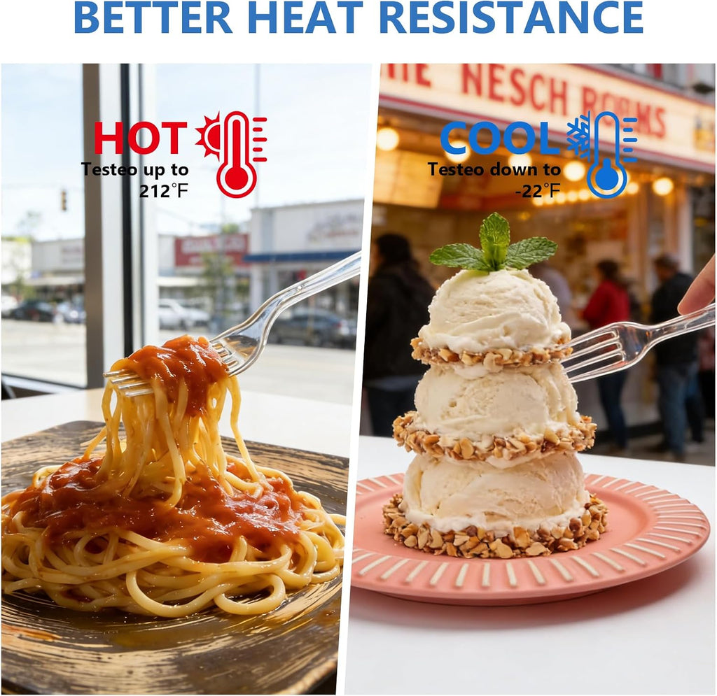 1000 Count Heavy Duty Clear Plastic Forks